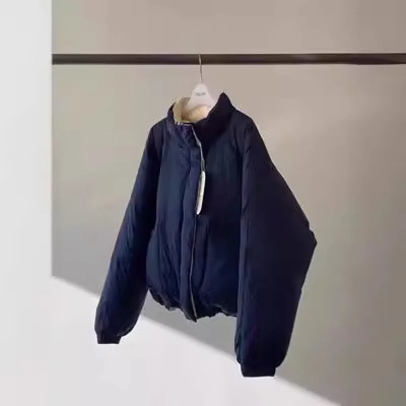 ERUME Double face porter DongDng hiver Thiened chaud col montant duvet d'oie Jaet Faionable dame trajet Sle manteau