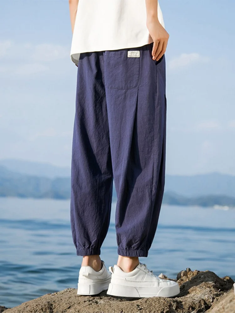 

Мужские летние тонкие дышащие льняные брюки «Семь век» Харлан, хлопково-льняные свободные повседневные брюки, модные молодежные брюки