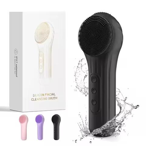 Sonic Face Scrubber Waterproof Electric Facial Cleansing Brush Soft Silicone Vibration Exfoliator Scrubbers For Women Men