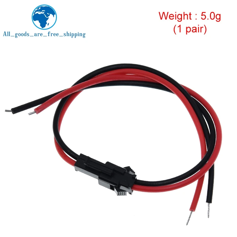 TZT 1/10Pairs 15cm Long JST SM 2Pins Plug Male to Female Wire Connector For diy