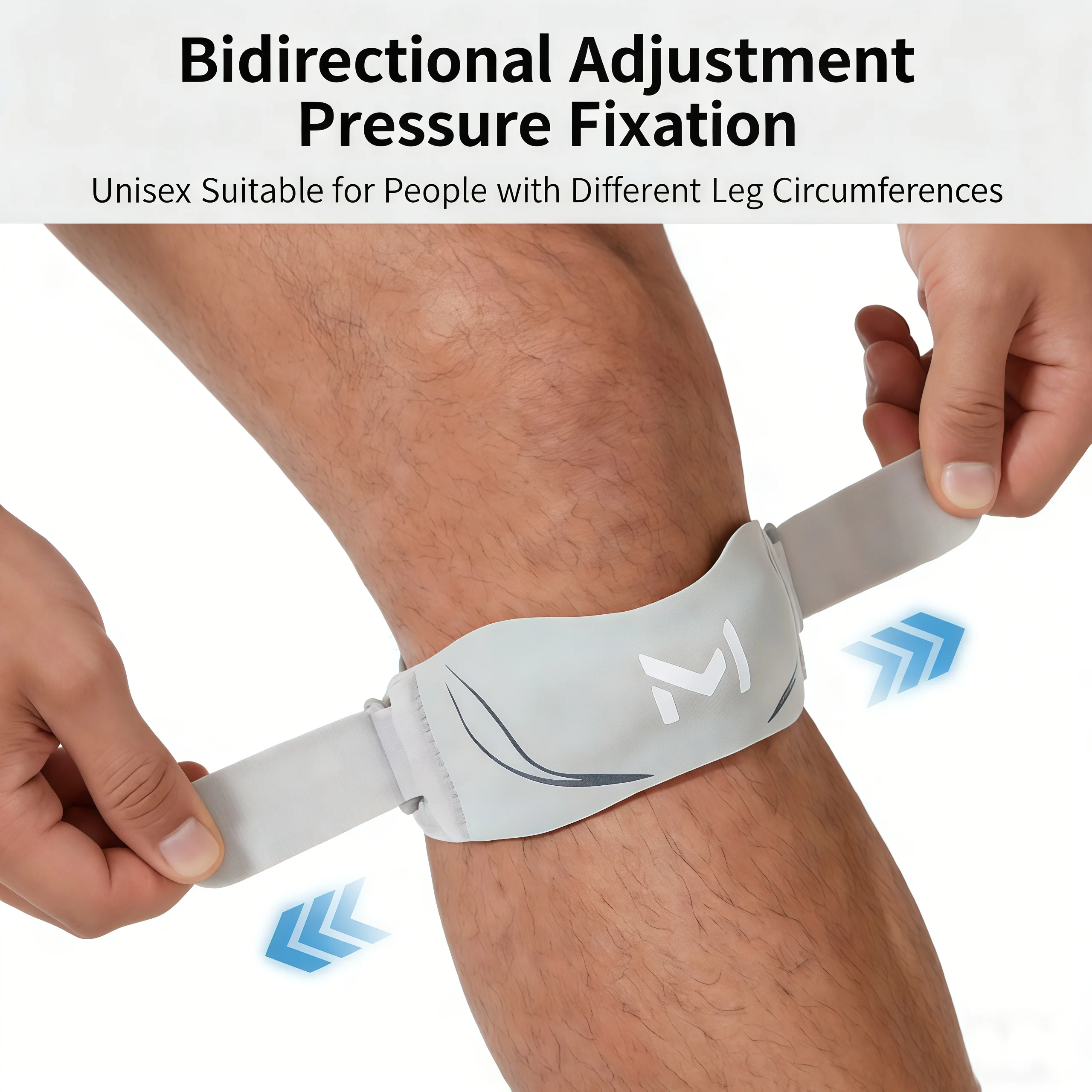 1/2 Stück Kniebandage mit Gelpolstern, verstellbarer Patellasehnen-Stützgurt für Männer und Frauen, zum Laufen, Tennis, Training, Basketball, Wandern – Detail 10