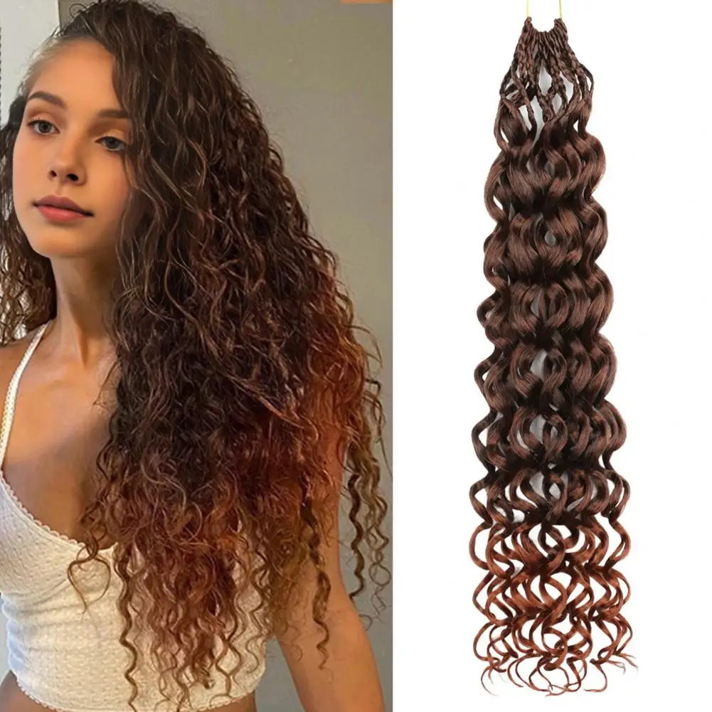 25.4cm Women Dreadlocks Curly Wig Bohemian Crochet Braiding Hair Deep Wave Synthetic Hair Ladies Long Ponytail Hair Extension