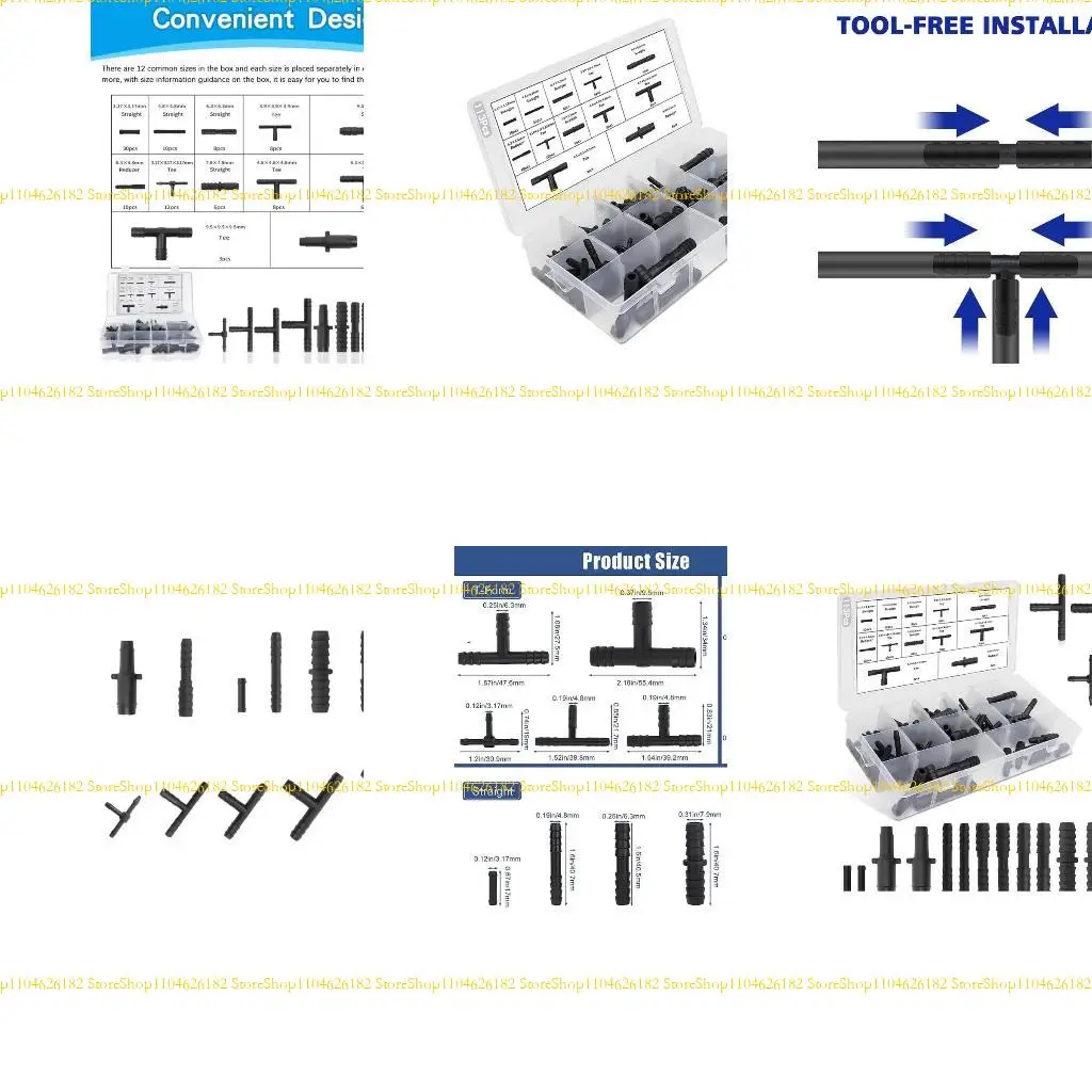 

Q2Q4 113Pcs Hose Connector Assortment Vacuum Connector Assortment Vacuum Hose