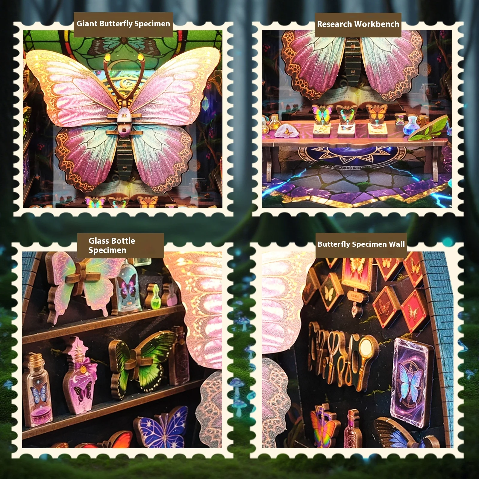 Maison de scène à faire soi-même, support de Collection de papillons, maison d'art créative, assemblage fait à la main, jouet éducatif, cadeau, maison de poupée Miniature