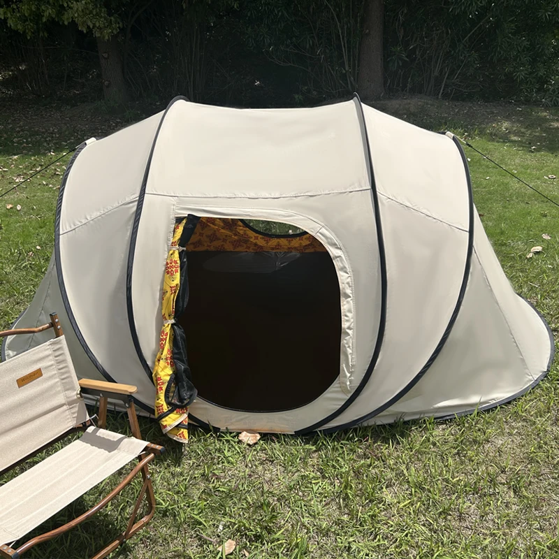Factory Direct Hot Sale One Bedroom Camping Tent Waterproof Automatic Pop-Up Convenient Portable Straight Bracing Type Canvas