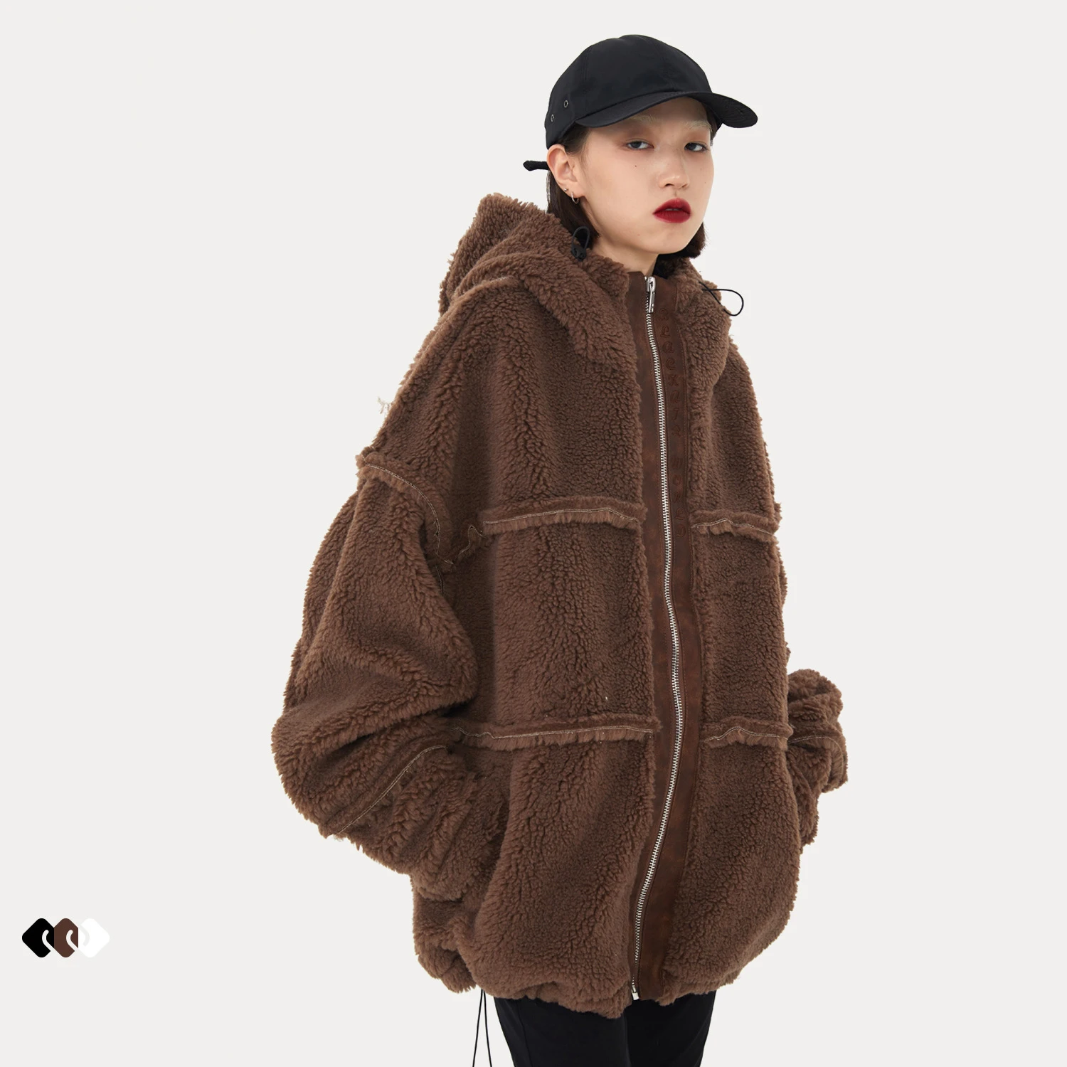 Vintage Winter Parkas Men Women Y2K Distressed Woolen Lamb Fleece Thick Jackets High Street Oversized Warm Jacket Streetwear New