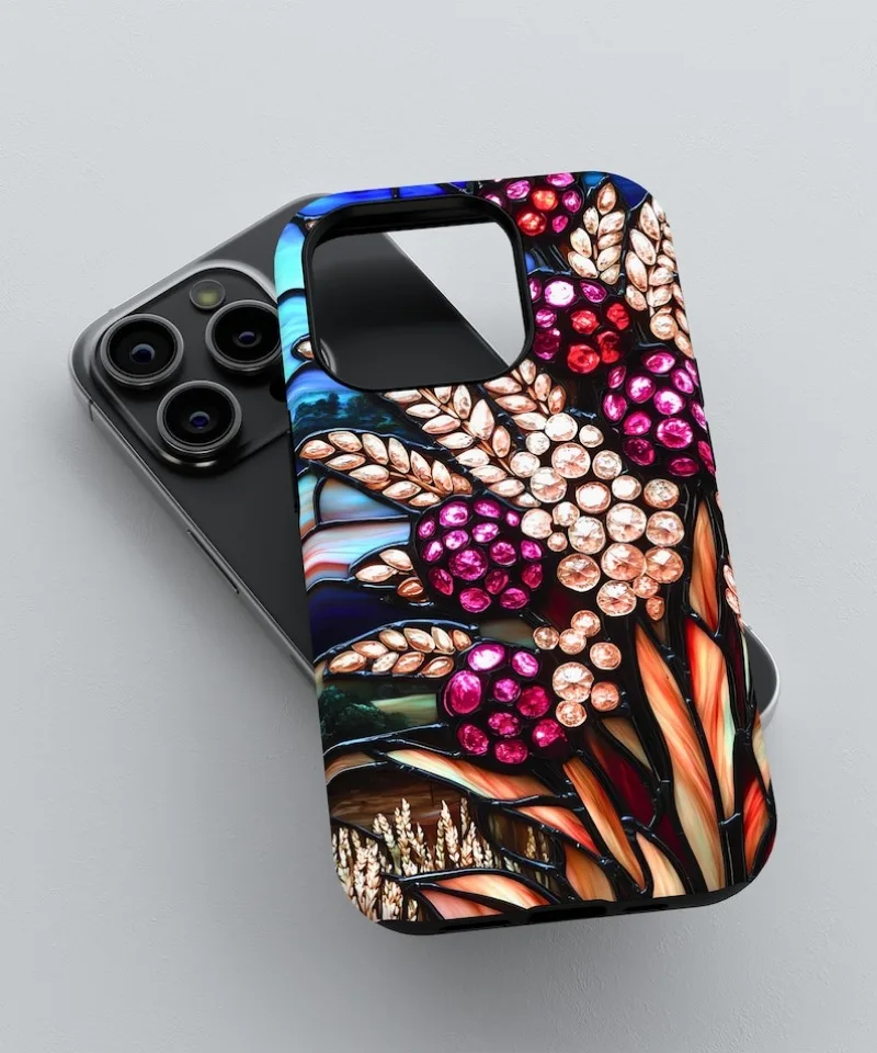 Gemstone Floral Bouquet Phone Case For IPHONE 16 15PRO MAX 14 13 12 11 Acrylic TPU Two in one magnetic Phone Cases