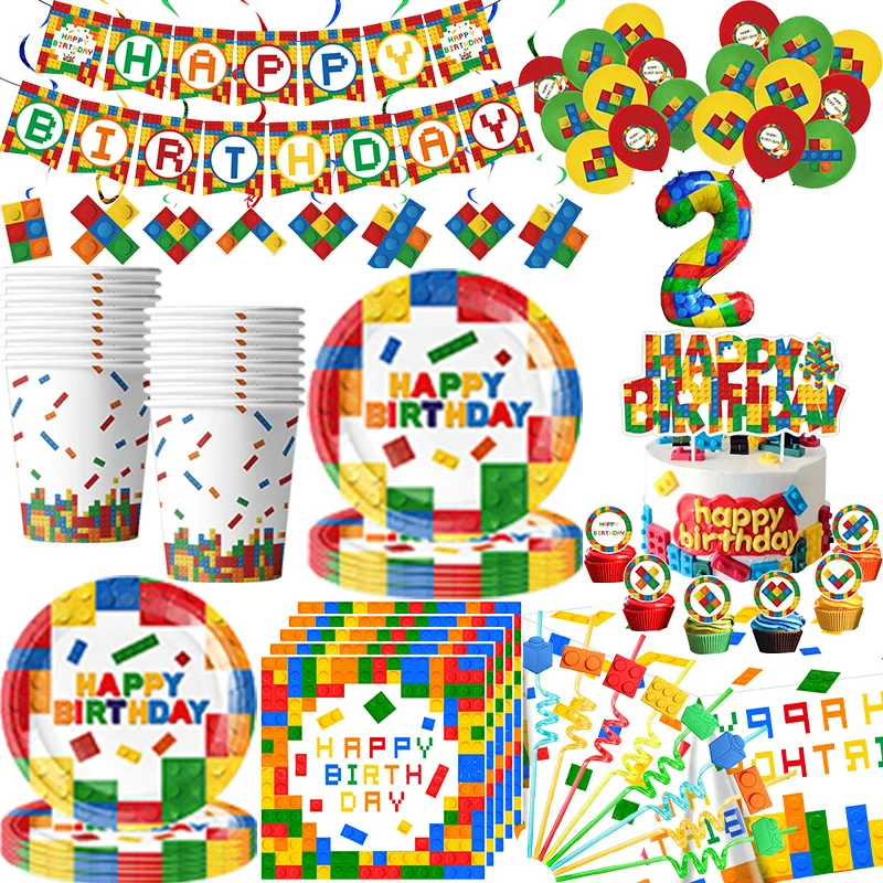 بنة زينة حفلة عيد ميلاد موضوع مجموعة أدوات المائدة راية معلقة صندوق الحلوى راية لوازم الديكور الطرف للأطفال #1