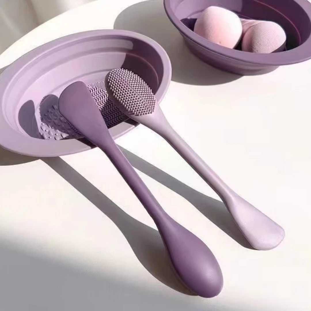 أداة تجميل صحية من السيليكون فرشاة قناع مزدوج الرأس فرشاة الوجه صديقة للبيئة فرشاة قناع الطين للعناية ببشرة الوجه سبا المنزل