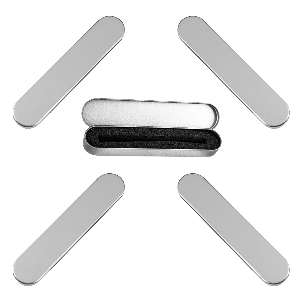 

5pcs Metal Pen Box Durable Tinplate Container Organize Pens Practical Storage Home Use Multi-functional Student Supplies