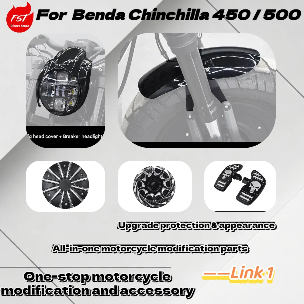 

For Benda Chinchilla 450 500 Crash Bars Foot Pegs Gear Lever Air Filter One Stop Modification Kit