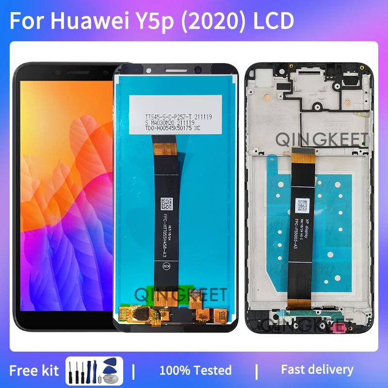 Новинка 5,45, ЖК-дисплей для Huawei Y5p, дисплей с сенсорным экраном, дигитайзер в сборе для Huawei Y5p 2020, телефон с рамкой