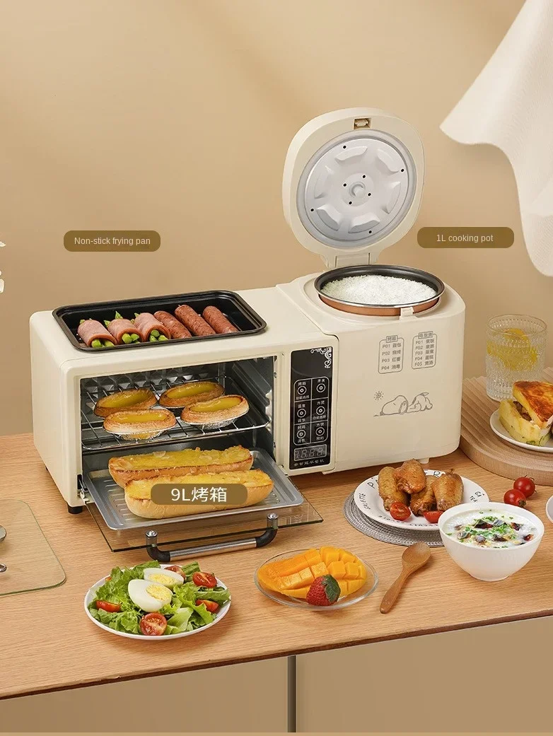 

Multifunctional Breakfast Machine 4-in-1 Fried Hot Pot Electric Oven Household Rice Cooker Toaster Sandwich Machine