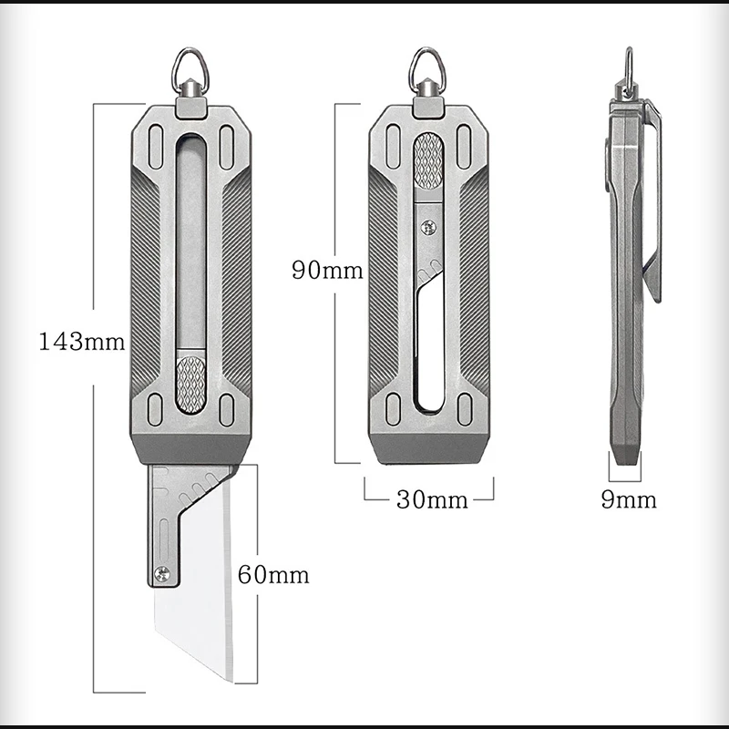 Titanium Alloy SK5 Blade Utility Knife EDC Outdoor Survival Tool Sharp Cutter Push-pull Knife Replaceable Blade Express Box Knif