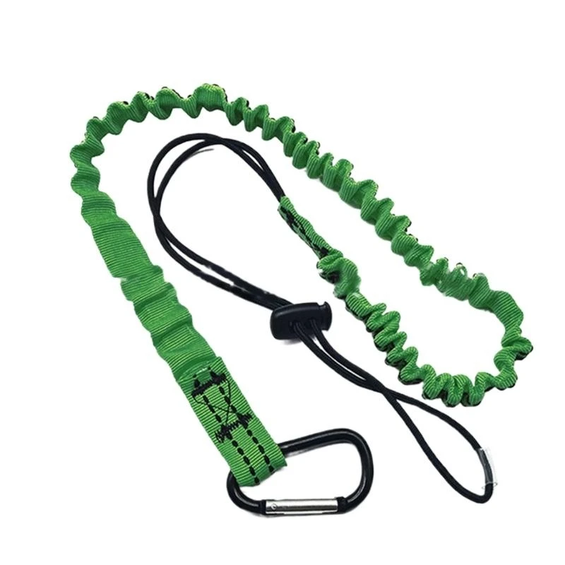 Portable Tool Lanyard with Screw Locking Carabiner Thicken Safety Rope Safety Bungee Tether Tool Lanyard Easy to Use