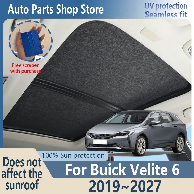 

Sun Protection For Buick Velite 6 2019~2027 2026 Electrostatic Adsorption Fabric Car Panoramic Sunroof Insulation Visor Anti-UV
