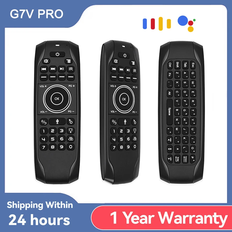 Newest G7V PRO Backlit Voice Gyroscope Wireless Air Mouse with Russian English keyboard 2.4G Smart Voice Remote Control