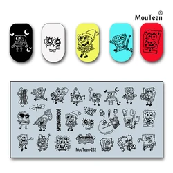 Neue Baby Schwamm Nagels tempel Cartoon Baby gelb Nagel Stempel platte für Nail Art 4.72*2,36 Zoll #