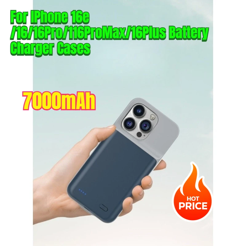 

7000mAh for IPhone 16e /16/16Pro/116ProMax/16Plus Battery Charger Cases
