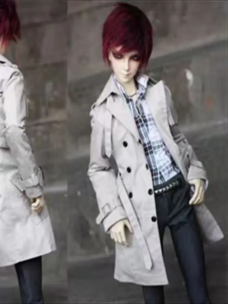 BJD-ملابس دمية معطف طويل كلاسيكي ، إكسسوار دمية 1/3 ، مقاس ذكر 1/4