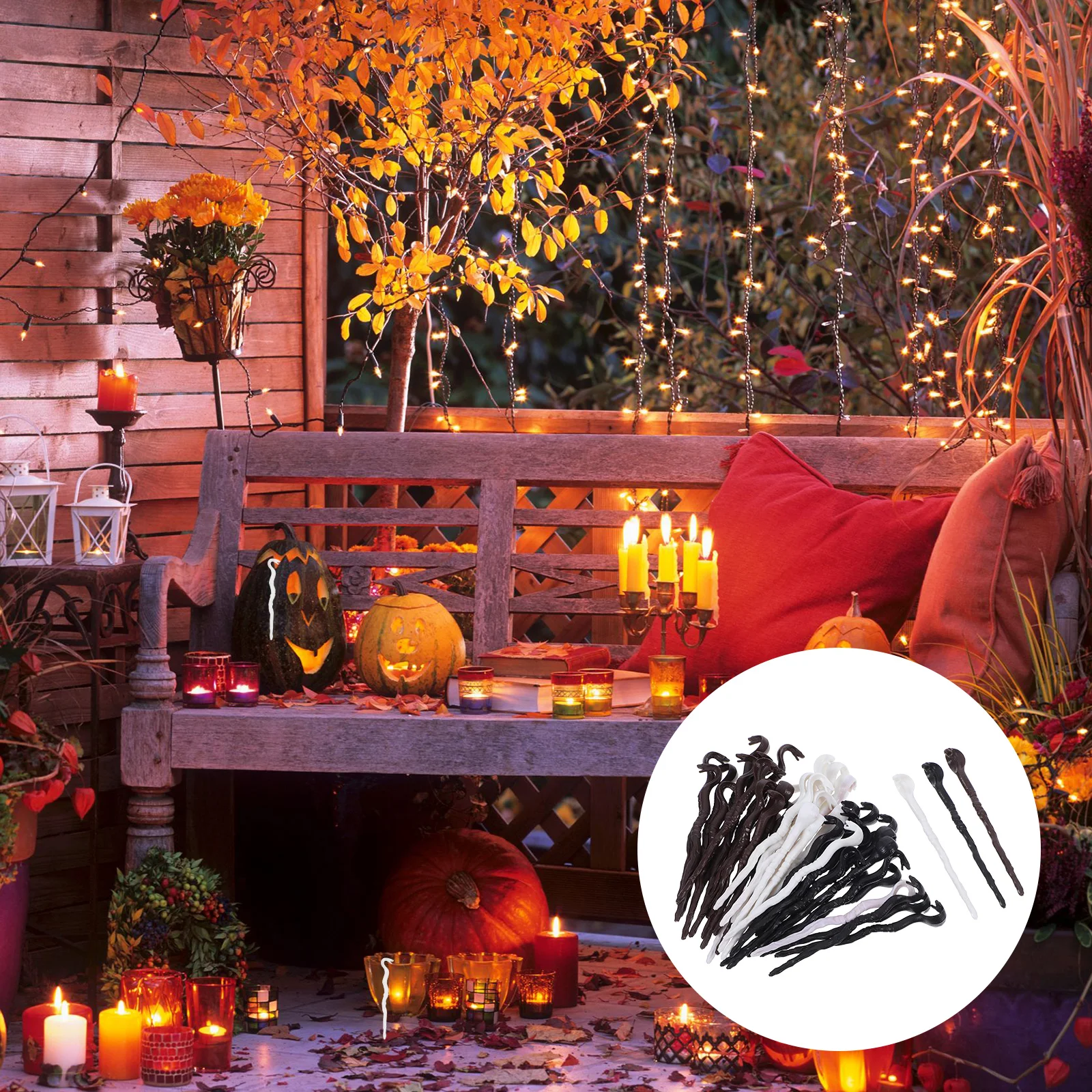 

48 pcs Mini Snake Head Cane Compact Plastic Halloween Decor Kids Cosplay Wand Party Trick Prop Haunted House Novelty