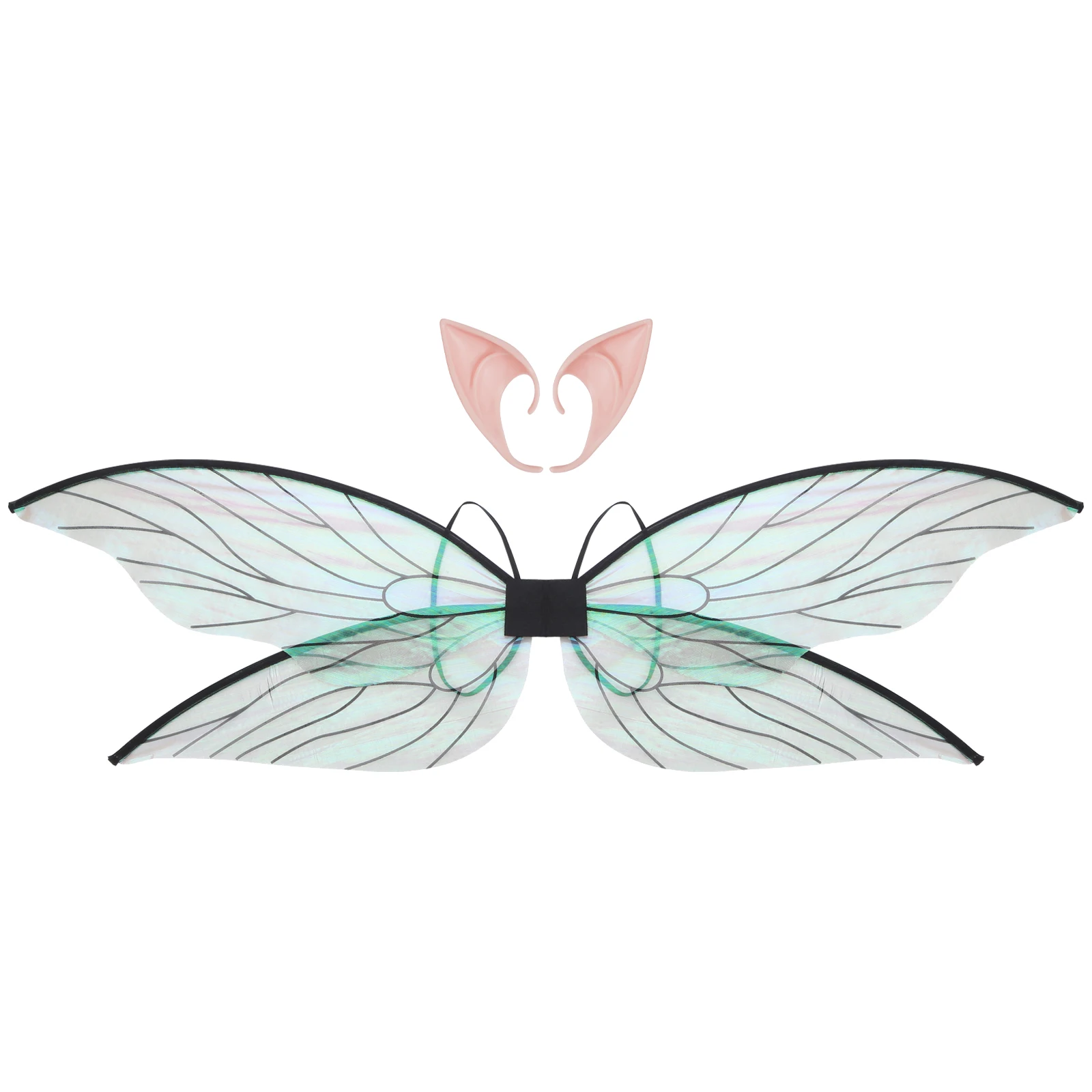 

Sparkle Princess Butterfly Fairy Wings Cicada Wing Elf Angel Wing with Fairy Elf Ears for Women Girls Halloween Cosplay Dress Up