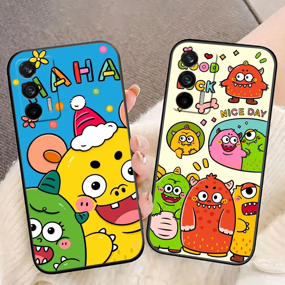 Cute Little Monster Stick Figure Phone Case For Realme C11 C20 C21 C21Y C30S C33 C35 C55 C53 C63 C65 GT NEO 2 NARZO 50 X50 Case