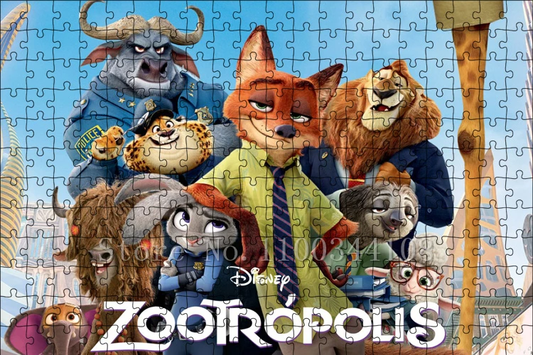 Puzzle de films Disney Zootopia, dessins animés, Judy et ick, jeu d'assemblage, jouets éducatifs pour enfants