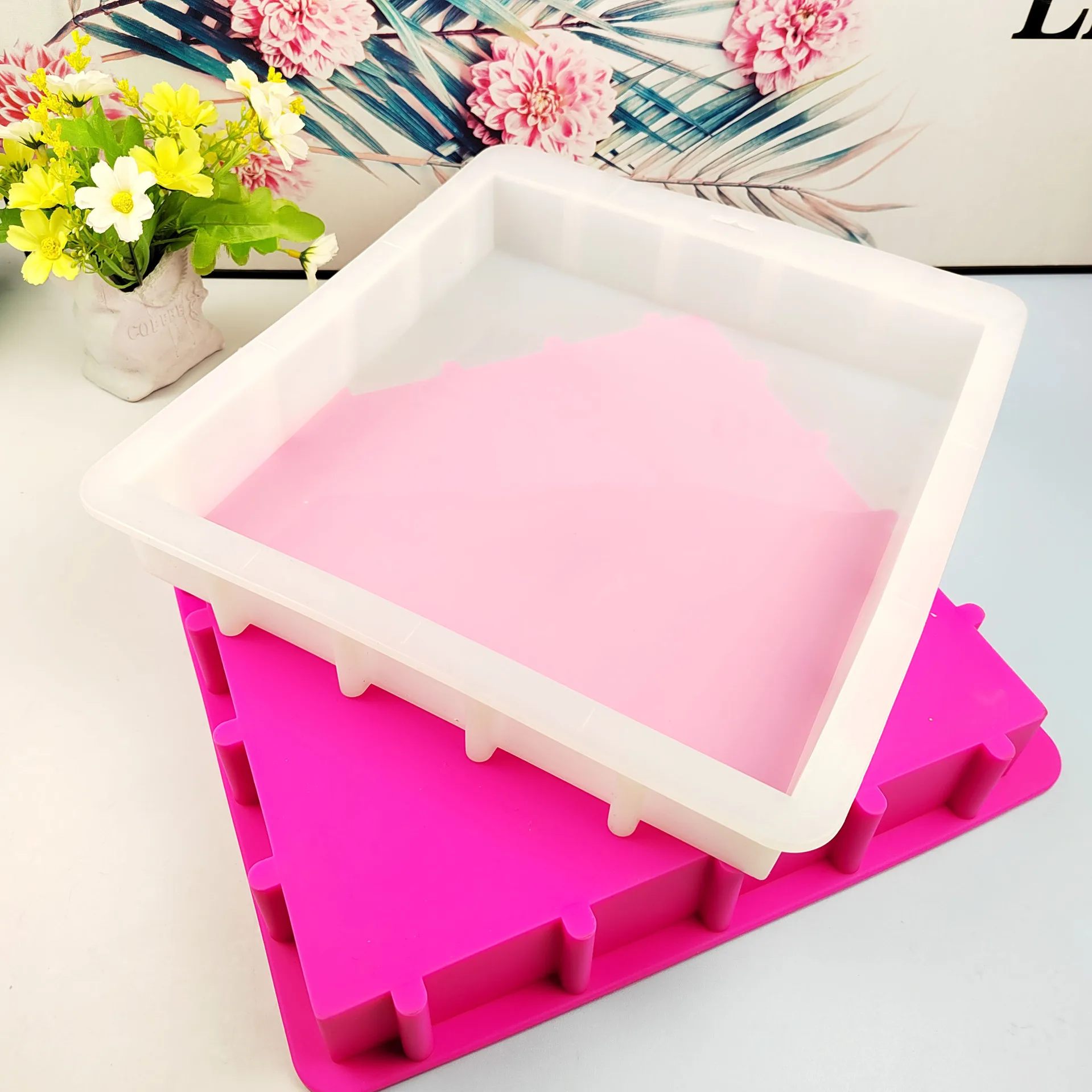 Large Silicone Toast Mould Thicken Do Not Rise Belly Handmade Soap Mould 3000ML Tool Large Square Baking Pan Rendering Plate