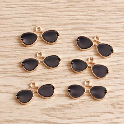 10pcs 21x10mm Cute Enamel Sunglasses Charms Pendants for Jewelry Making DIY Earrings Necklace Bracelets Handmade Crafts Supplies