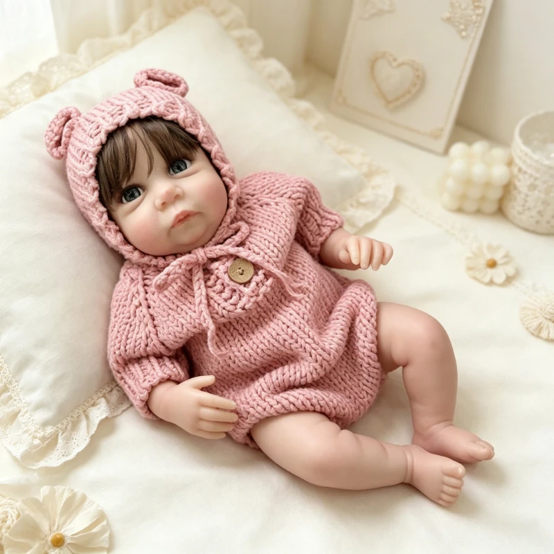 

Кукла-девочка Майли 48 см (19 дюймов) с реалистичным хлопковым телом, в розовом костюме, серия Reborn