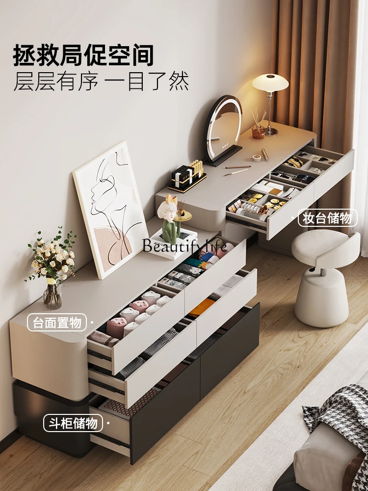 Commode moderne simple, coffre, table de maquillage rétractable de chevet intégrée