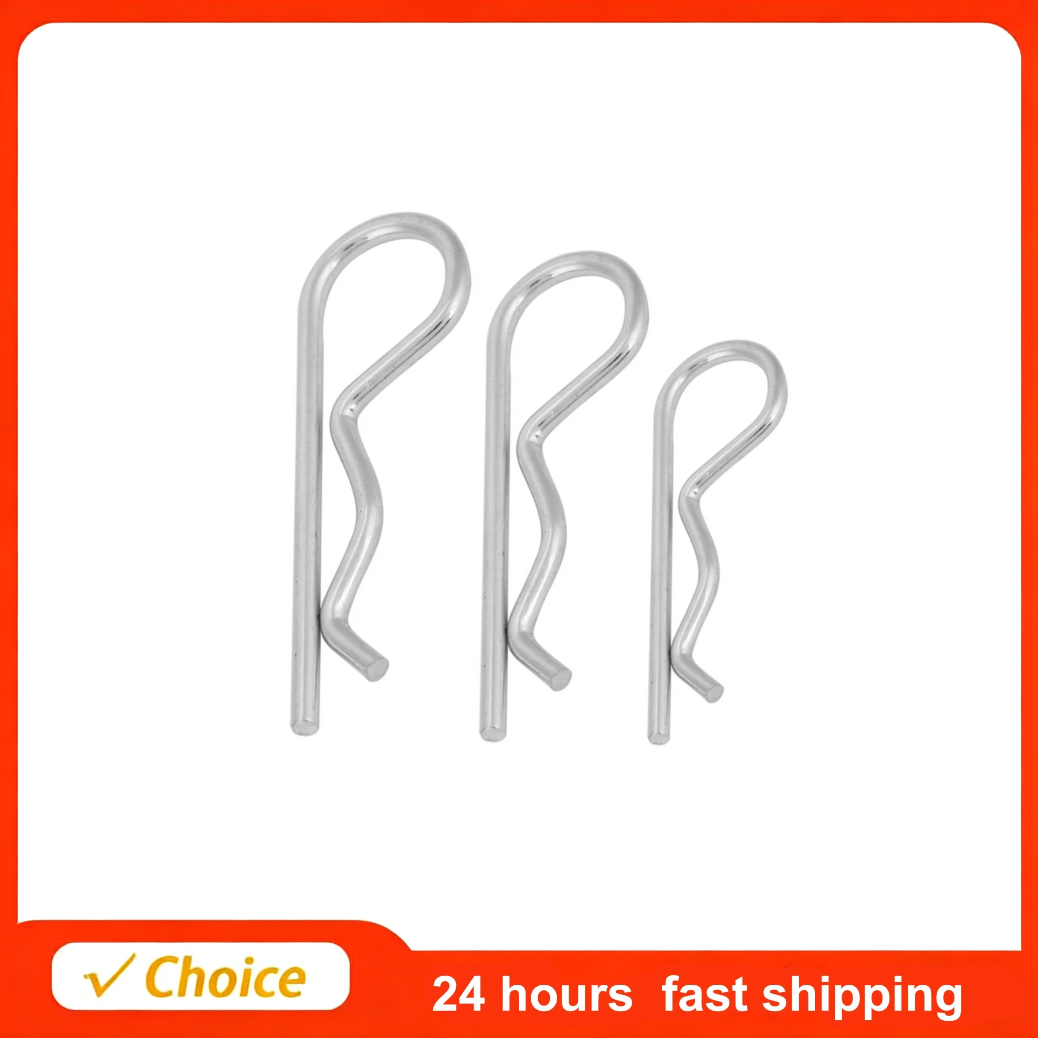 10Pcs B Type Cotter Pin Zinc Plated Retaining Pins Hair Pin Spring Pin B Type Cotter Pin Clips Spring Clips Cotter Hair Pin