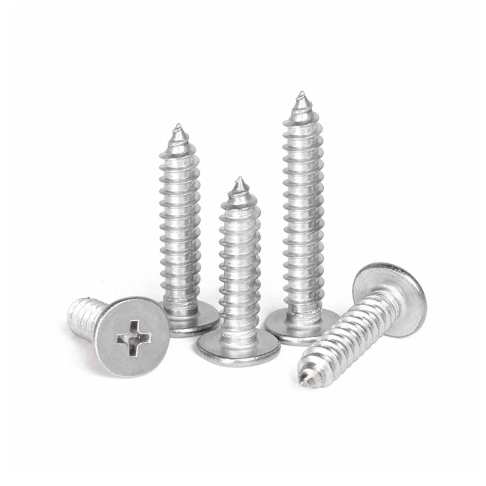 5/50pcs M2 M2.3 M2.6 M3 M3.5 M4 M5 M6 M8 CA304 Stainless Steel Cross Phillips Ultra Thin Flat Wafer Head Self-tapping Wood Screw