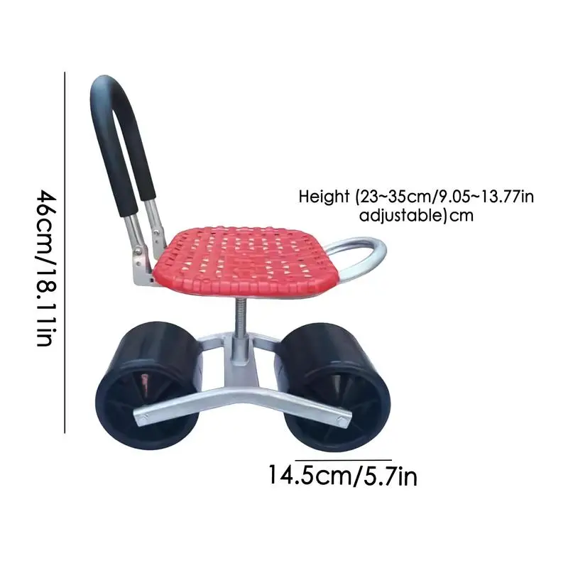 Rolling Garden Seat 360 Degree Rotating Gardening Seat Adjustable Height Steering Handle Gardening Seats For Outdoor Patio Yard