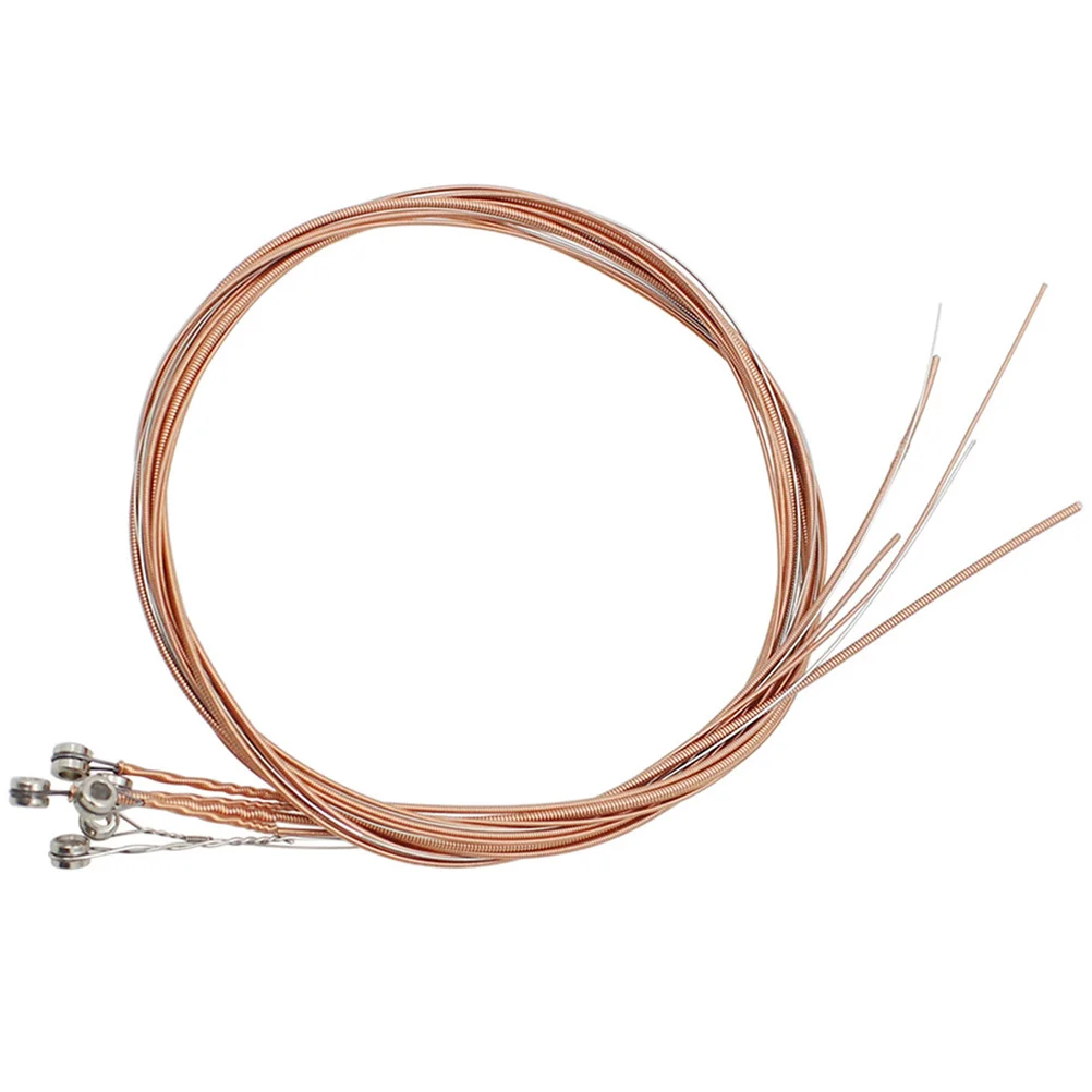 

6Pcs Acoustic Guitar String Set Stainless Steel Durable Folk Guitar Strings Bright Clear Tone Acoustic Strings