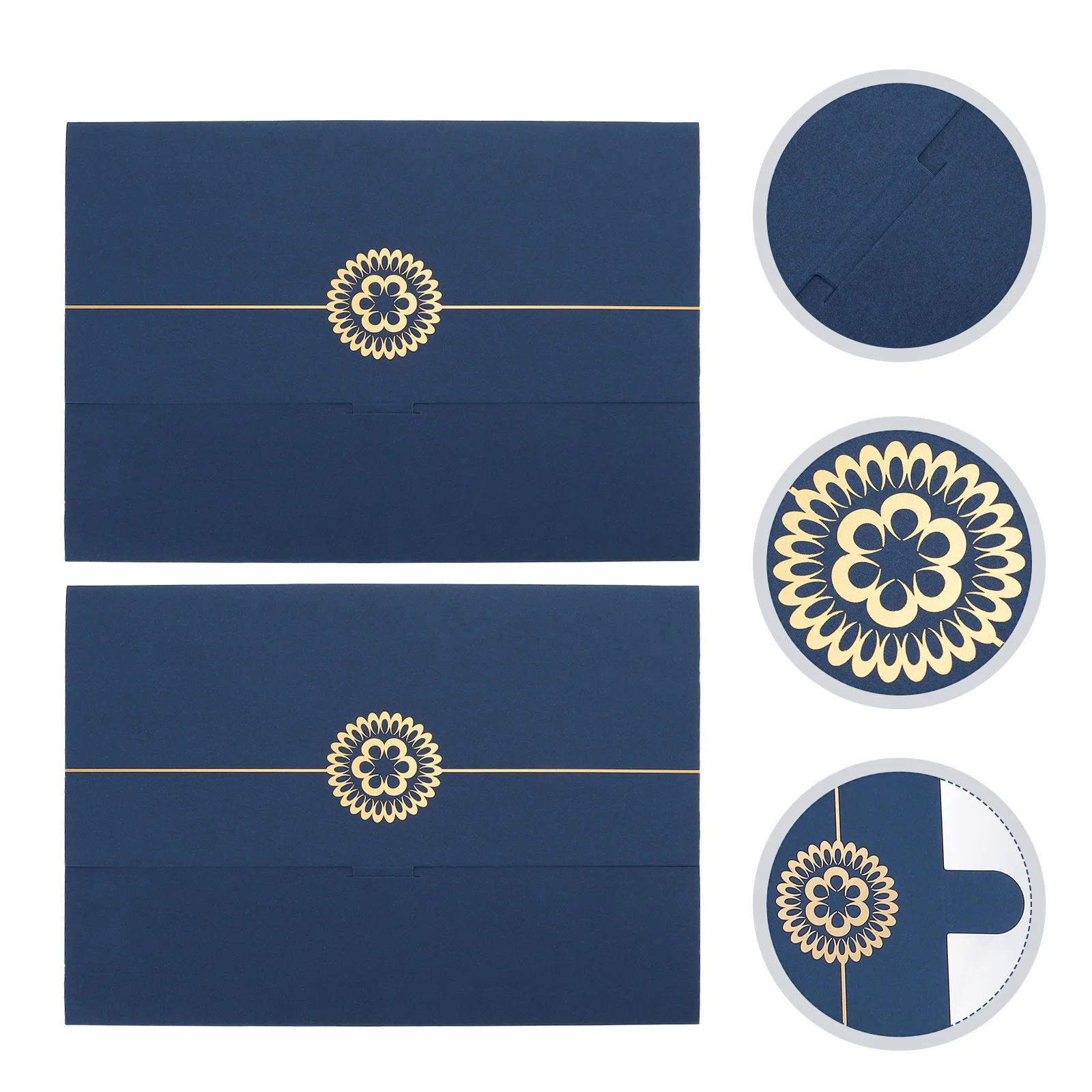 2 Pcs Envelope Honor Certificate Cover Black Envelopes Card Paper Jam Making Document