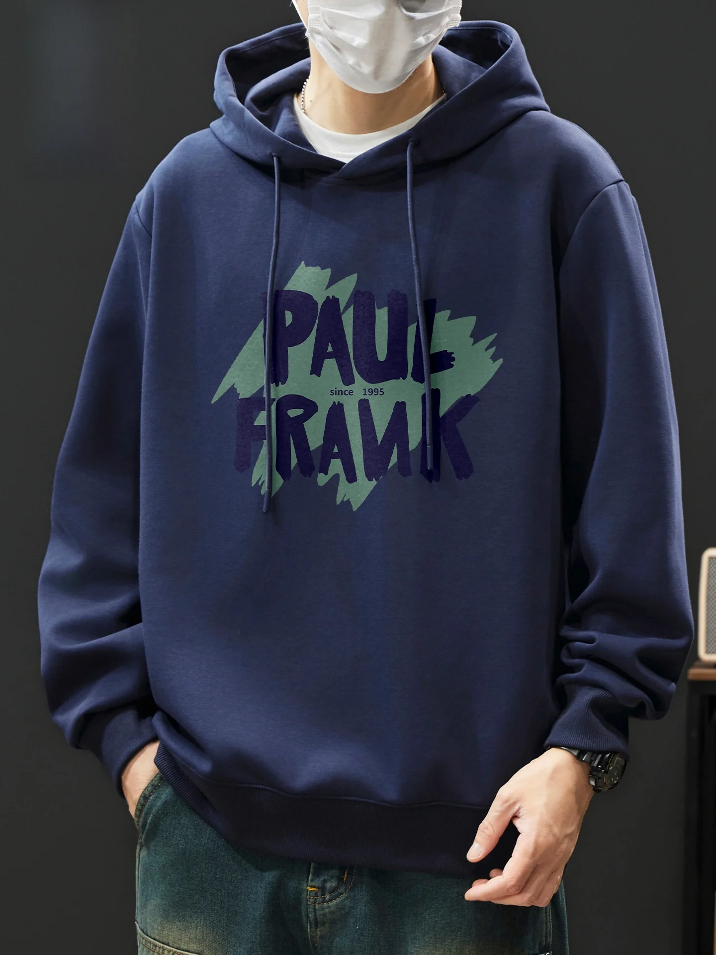 

Мужская толстовка с капюшоном и принтом, утепленная, повседневная, осенняя, модная, для подростков