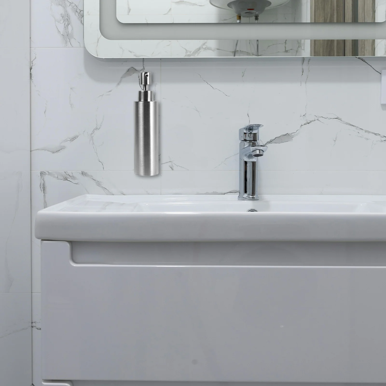 

Stainless Steel Soap Dispenser Wall Mounted Manual Liquid Dispenser For Bathroom Kitchen Hotel Body Wash Shampoo Hand Soap