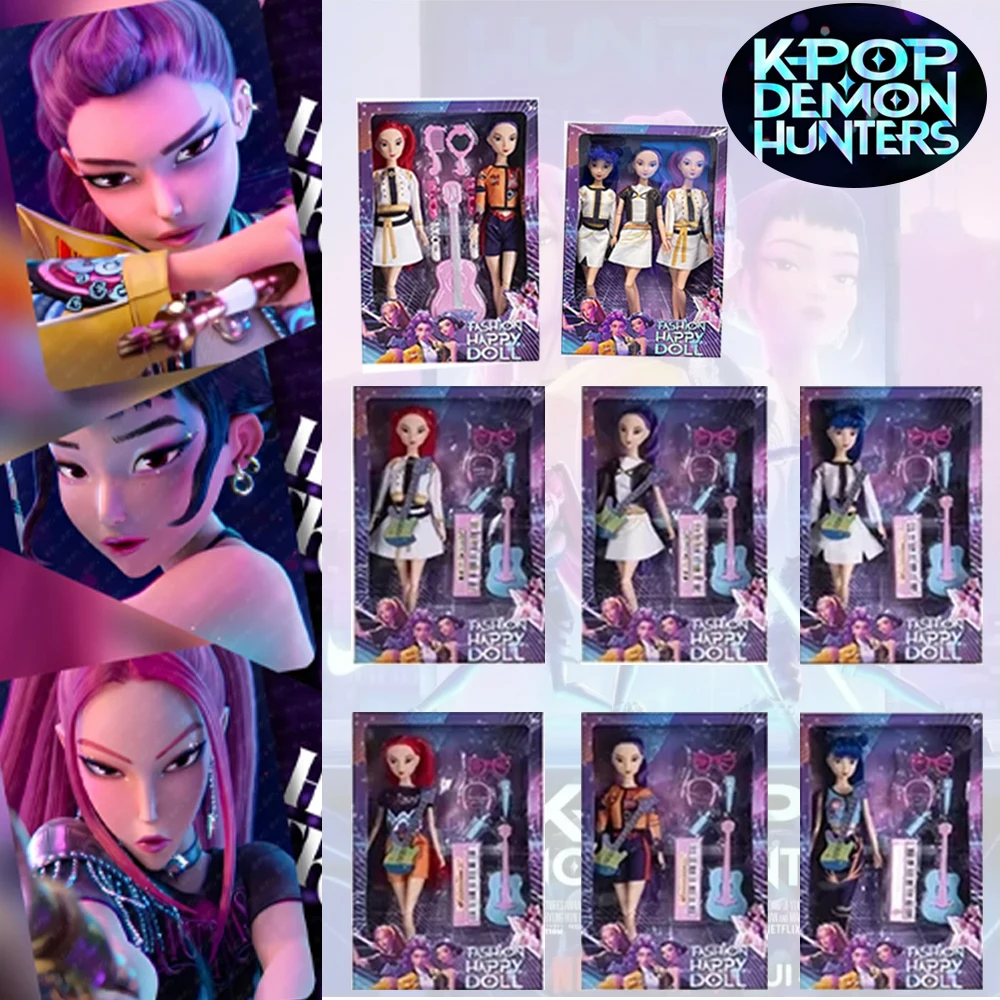 Heißer Verkauf Hoch restaurierter Charakter Vinyl Spielzeug Anime 30CM K-Pop Dämonenjäger Puppe Rumi Mira Zoey Geburtstagsüberraschungsgeschenk für Mädchen