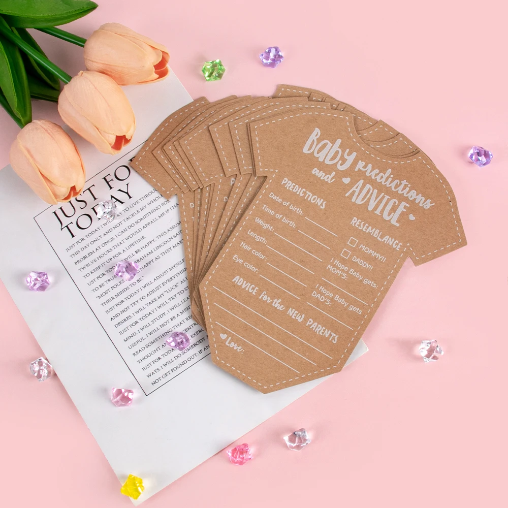 10/20pcs Baby Prediction Advice Kraft Paper Cards Gender Reveal Party Decoration Baby Shower Game Gift Cards Gender Neutral Wish