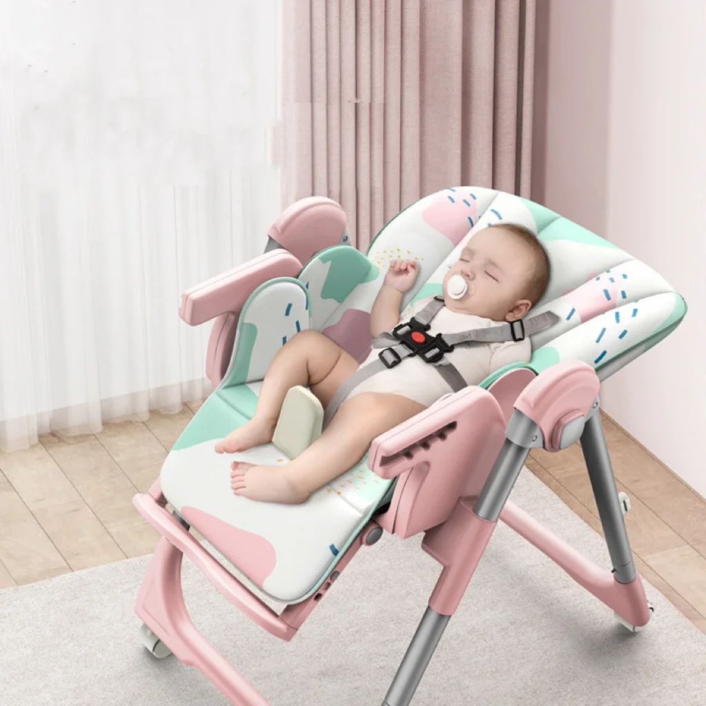 Baby Dining High Chair Multiuso, Altura ajustável, Kids Adjustable Folding Feeding Chair, Atacado