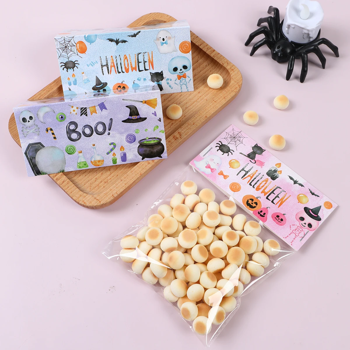 12pcs Halloween Treat Bags Spider Web Ghost Pattern Candy Cookie Bag Pumpkin Gift Snacks Favor Bag for Halloween Decoration 2024