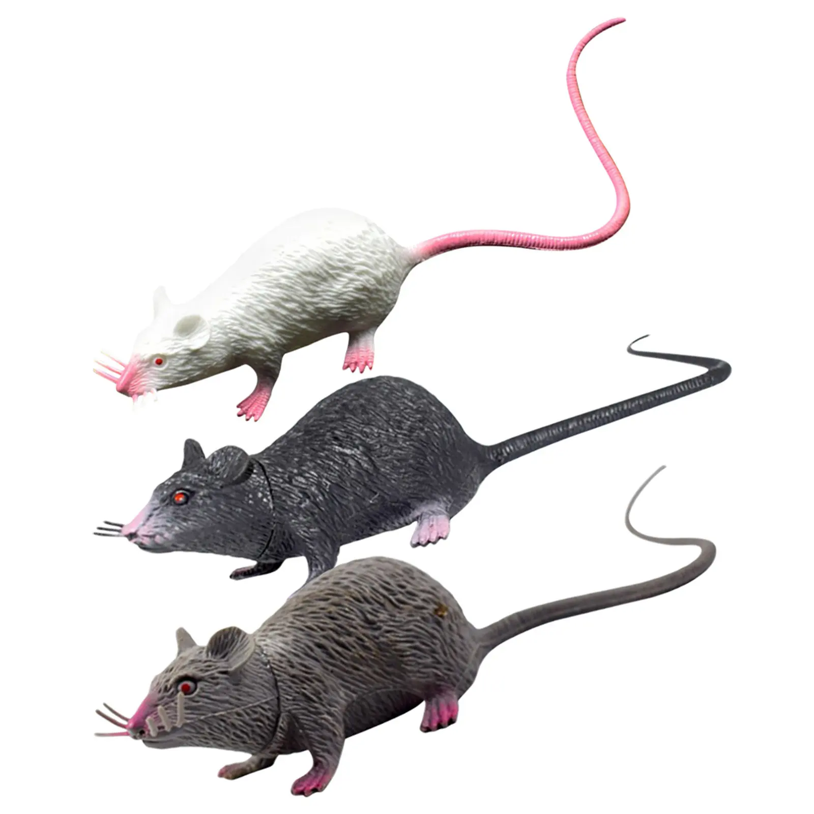 

Набор из 3 реалистичных муляжей крыс для Хэллоуина, декораций и розыгрышей, жуткие игрушки-обманки