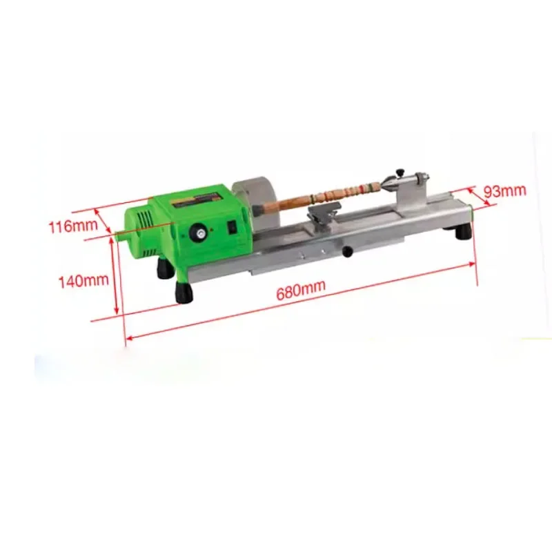 Mini Benchtop Variable Speed Wood Lathe (220V 480W) – MICRO Woodturning Tool Set for Grinding Polishing Beads Drilling  Rotary view 2