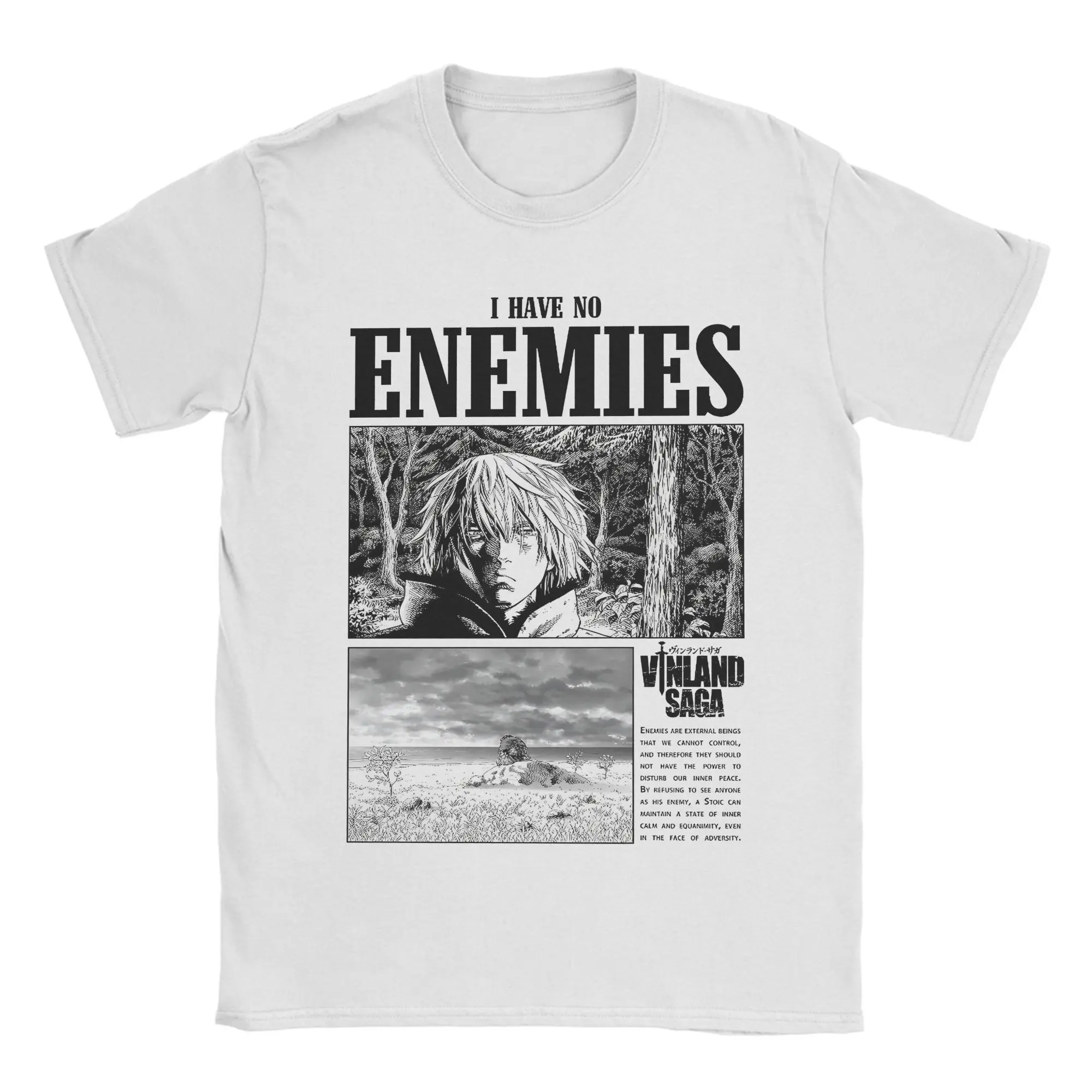 

V-Vinland S-Sagas T-Shirt Men Novelty 100% Cotton Tees Round Neck Short Sleeve T Shirt Printed Tops