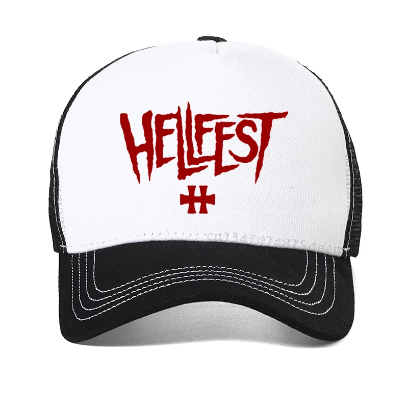 Hellfest-Casquette de Baseball avec Logo du Festival de Musique pour Homme, Chapeau de Camionneur en Maille Respirante, Unisexe, Réglable, de