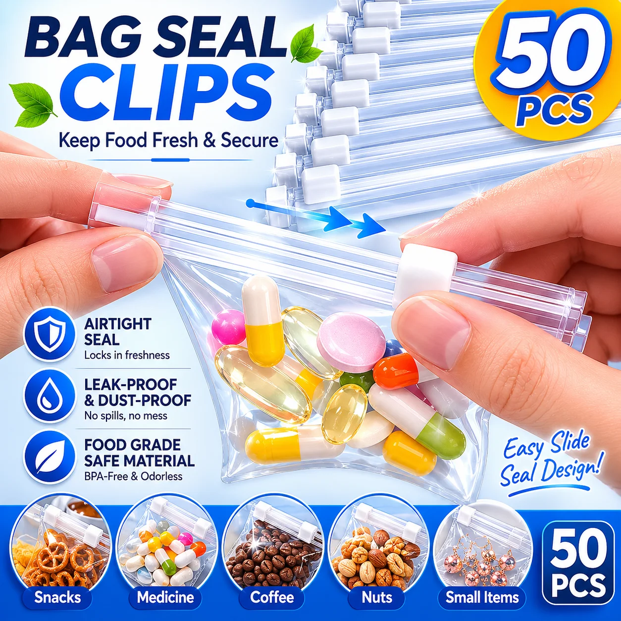 5/10PCS Mini Pill Dispenser Bags Protable Travel Jewel Pouch with Sliding Zipper Self-sealing Waterproof Storage Organization