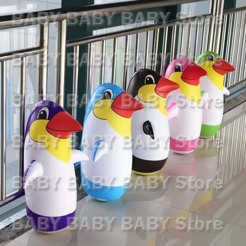 Q81A 36 سم/45 سم/70 سم بلعبة PVC قابلة للنفخ من أجل إبداع الحياة الكارتون Penguin Tumbler للأطفال هدايا الأطفال.