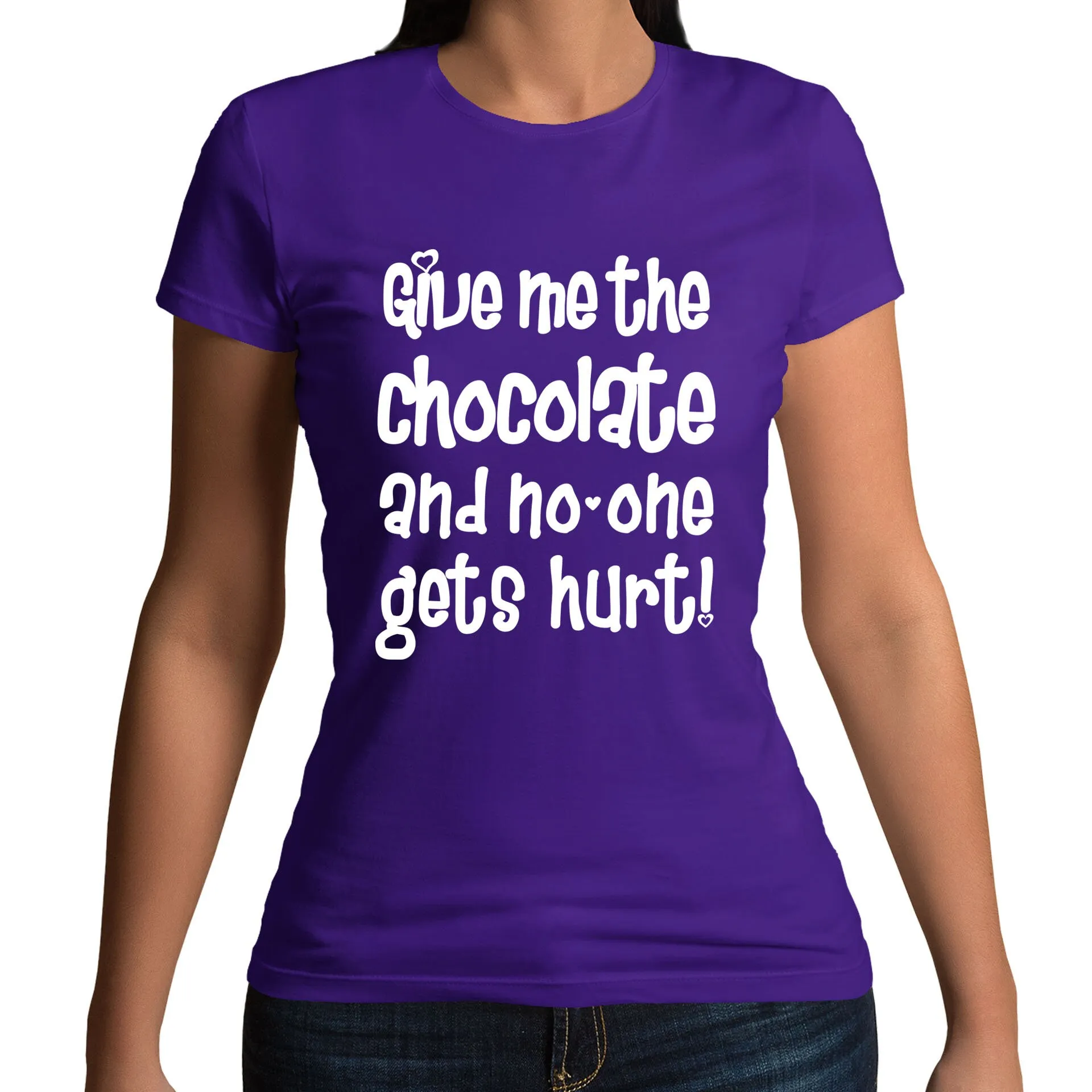 Give Me The Chocolate And No One Gets Hurt Funny Slogan T Shirt Kids Sizes